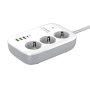 Разклонител 220V, зарядно, 3 гнезда и 3 USB + Type C, WiFi с ключ LDNio SE3452 SS000197- Fast Charge, снимка 2