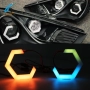 LED Hex „Angel Eyes“ RGB за BMW – комплект – 70/80/86/90 mm – Жълт мигач – Ултра ярки, снимка 3
