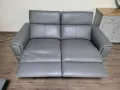 Сив кожен комплект дивани две двойки с електрически релакс механизъм, снимка 10