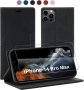 Калъф 13peas за iPhone 14 Pro Max 2022 г., от телешка кожа с протектор за екран (черен)
