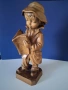 Красива Стара Дървена Фигура Момченце Белгия , снимка 4