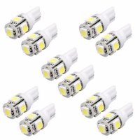 LED Диодни Крушки за Габарит и Плафон T10 W5W с 5 мощни ярки Smd диода, снимка 1 - Аксесоари и консумативи - 35995921