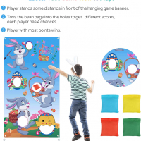 Нов банер забавна семейна Игра за великден деца Декорация Заек Яйце Декор, снимка 3 - Други - 36300033
