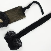 S нови черни мрежести чорапи със силикон, снимка 5 - Бельо - 44340056