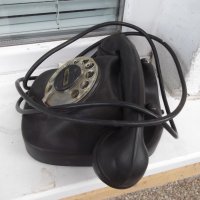 Телефон шайбов черен бакелитов стар от ранния соц, снимка 6 - Други ценни предмети - 44372897