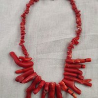 Гердан от червен корал естествен, снимка 1 - Колиета, медальони, синджири - 40933488