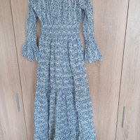 Дълга разкроена флорални рокля от памук НОВА, снимка 1 - Рокли - 40535939