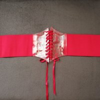 Червен дантелен корсет колан за талия със сатенени връзки , снимка 9 - Корсети, бюстиета, топове - 42050632