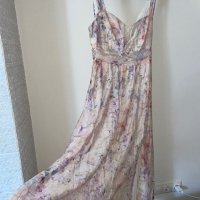 Нова разкошна 100% памук памучна дълга елегантна ефирна рокля Mohito флорален принт нежни цветя , снимка 4 - Рокли - 41555975