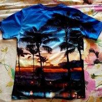 Мъжка тениска с тропически мотиви , снимка 3 - Тениски - 41910482
