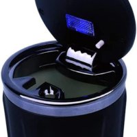 Пепелник за кола, бездимен с капак , син LED-никел, снимка 4 - Аксесоари и консумативи - 40423302