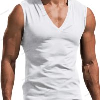 Мъжка едноцветна тениска без ръкави с V-образно деколте, 7цвята - 023, снимка 3 - Тениски - 41691418