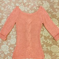 Дамски пуловер цвят корал, снимка 4 - Блузи с дълъг ръкав и пуловери - 39270037