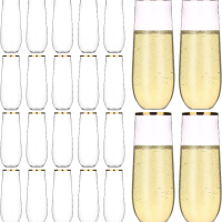 24 пластмасови чаши флейти за шампанско, 250 мл, снимка 3 - Чаши - 44713443