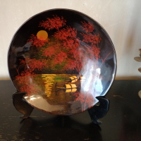 Декоративна японска чиния с поставка, снимка 3 - Други - 36368020