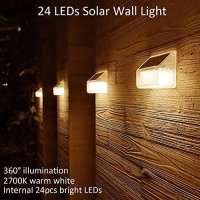 Нови 4 броя LED слънчеви светлини лампи за дворна ограда тераса парапет/Декорация, снимка 2 - Лед осветление - 41508825