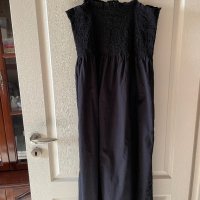 Нова 42 номер дълга спортно елегантна ежедневна черна памучна рокля ластична горна част , снимка 9 - Рокли - 41676561