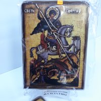 Свети Георги Победоносец - Луксозна стилна красива икона на платно, снимка 4 - Икони - 40527997