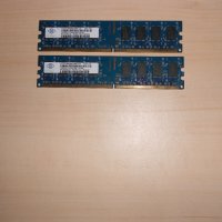 588.Ram DDR2 800 MHz,PC2-6400,2Gb,NANYA.Кит 2 броя.НОВ, снимка 1 - RAM памет - 41169048