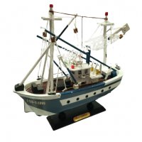 Кораб, Рибарска лодка, Дървена, 25х25 см, снимка 1 - Морски сувенири - 39039384