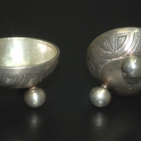 Сребърни чашки за яице/хайвер, снимка 1 - Антикварни и старинни предмети - 36139371