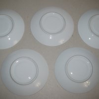 Лот комплект 5 чаени чинийки 15 см с пищна декорация, отлични, обща цена, снимка 3 - Чинии - 42261155