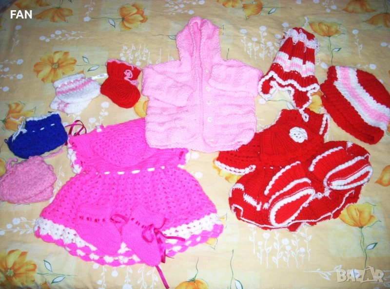 Бебешки плетени вълнени дрехи ръчна изработка, снимка 1