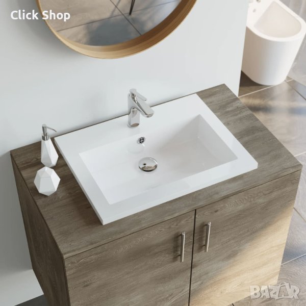 Гранитна мивка, 600x450x120 мм, бяла, снимка 1