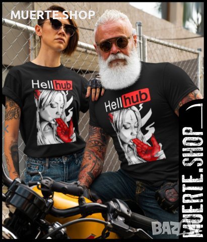 Тениска с щампа HELL HUB, снимка 1
