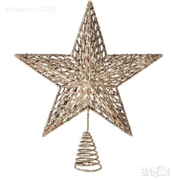 Връх за коледна елха, шампанско, 23 см, снимка 1