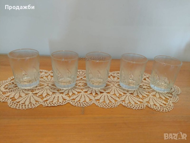 Комплект / сервиз от 5 бр. стъклени чаши за алкохолни напитки, снимка 1