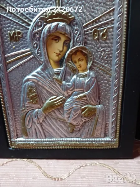 Дева Мария с  младенеца -икона, снимка 1
