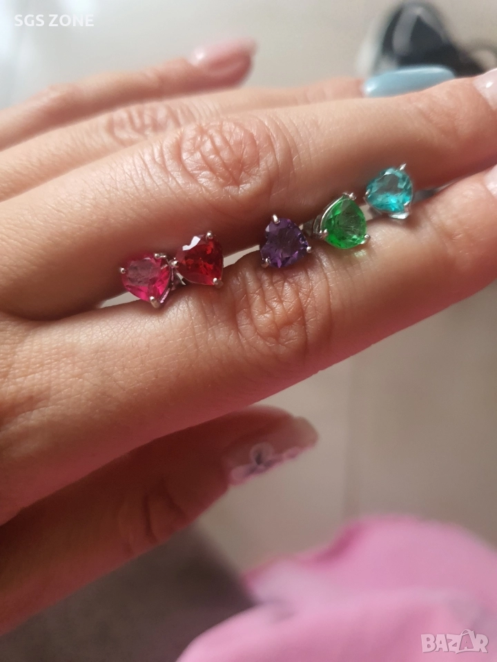 Сребърни обеци с топаз., снимка 1