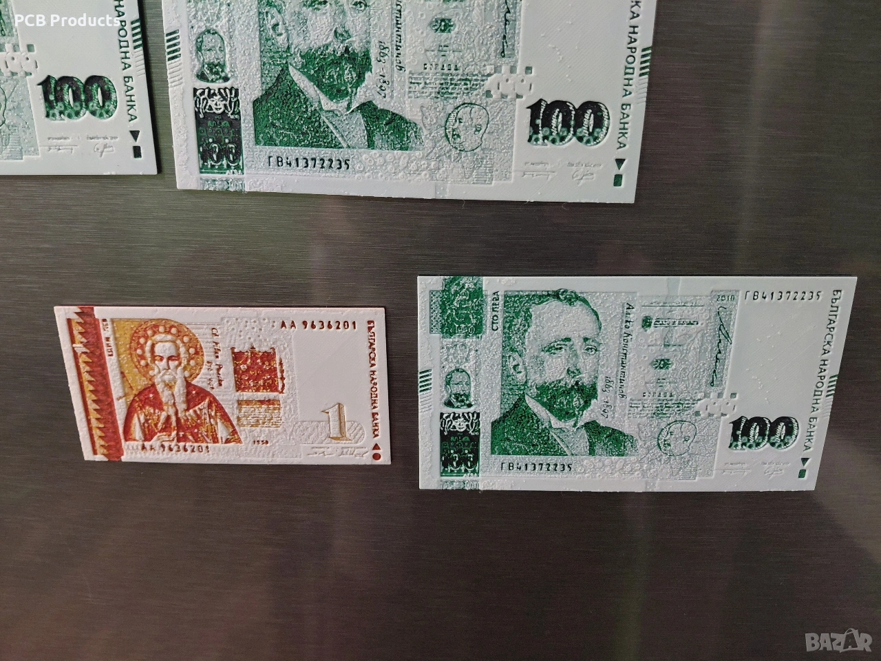 3Д магнит банкнота 1лев и 100лева, снимка 1