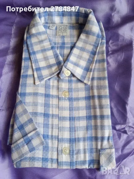Мъжка риза с къс ръкав , снимка 1
