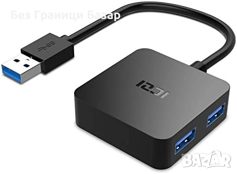 Нов USB 3.0 Хъб 4 Порта – Високоскоростен Разклонител за Лаптоп и PC, снимка 1