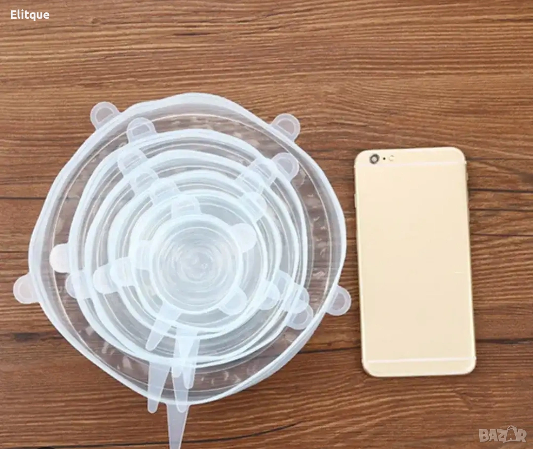 Комплект от 6 броя силиконови капаци за храна 🥣, снимка 1