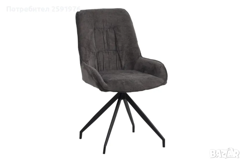 Стол Puzzle-home Kadeira, Метална основа, Текстил, Сив, 57.5х51х89см., снимка 1