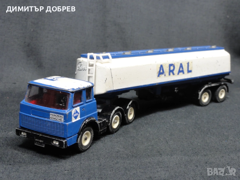 СТАРА РЕТРО МЕТАЛНА КОЛИЧКА КАМИОН ЦИСТЕРНА ARAL HENSCHEL SIKU GERMANY, снимка 1
