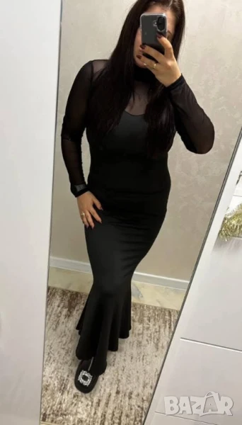 памучна рокля с тюл , снимка 1