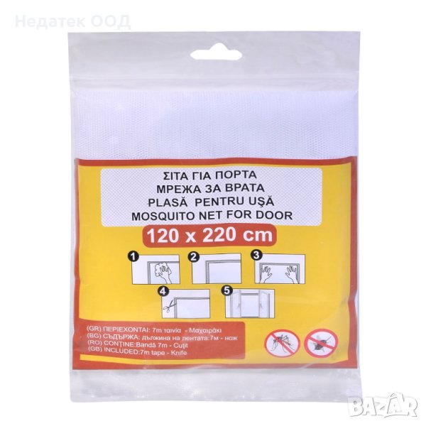 Мрежа против насекоми за врата, 1х2,2м, Бяла, снимка 1