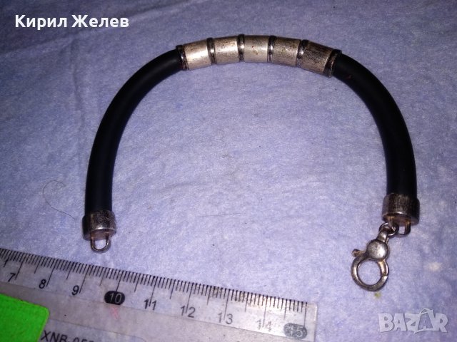 СТАРА ШИКОЗНА СИЛИКОНОВА СРЕБЪРНА АРТ ГРИВНА СРЕБРО 925 ПРОБА 25964, снимка 9 - Гривни - 41638272