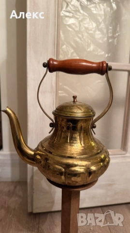 Винтидж месингов чайник, Франция, 900мл, снимка 3 - Аксесоари за кухня - 53157074