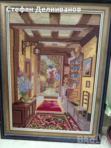 гоблен дървена рамка , снимка 2 - Гоблени - 56271632