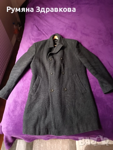 Продавам тъмно сиво мъжко палто ХЛ размер, снимка 2 - Палта - 52823237