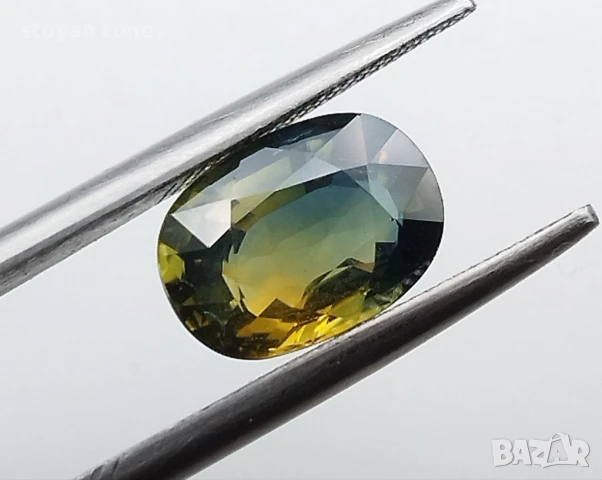 Рядък ненагряван двуцветен сапфир 2.01кт! Сертификат! Нов!, снимка 3 - Други - 47390457