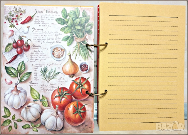 Тефтер "Вкусни рецепти" в червено, снимка 3 - Други - 52355959