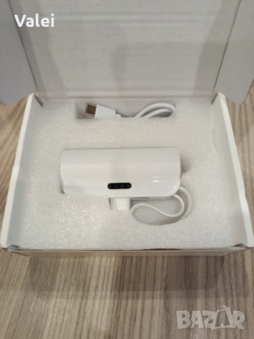 Мини външна батерия (Power Bank) 5000mAh – USB-C / Бяла, снимка 3 - Външни батерии - 53486589