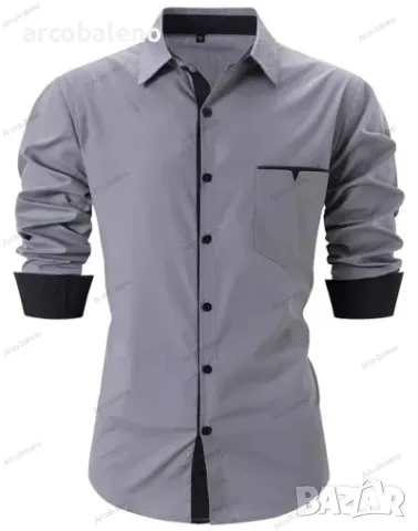 Ежедневна мъжка риза с дълъг ръкав, 6цвята , снимка 7 - Ризи - 49440688