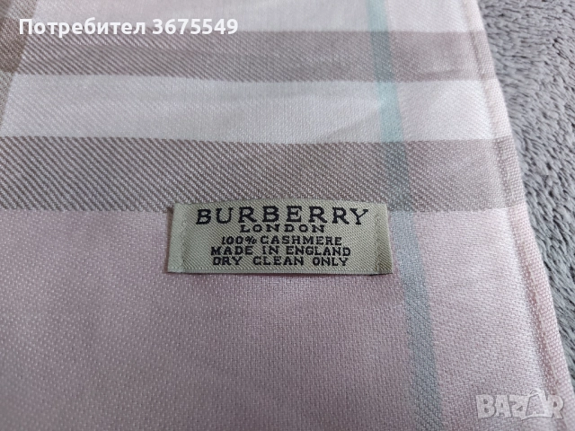Шал Burberry Pink check - 185cm x 65cm, снимка 2 - Шалове - 52833942